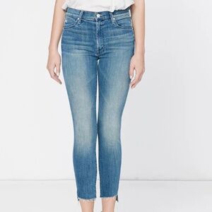 Mother The Stunner Zip Ankle Step Fray Jeans in “Good Girls Do”